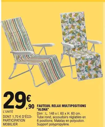 E.Leclerc Fauteuil Relax Multipositions offre