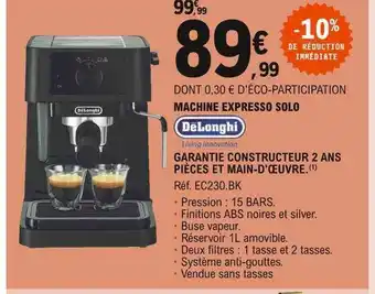 E.Leclerc Machine Expresso Solo DeLonghi offre