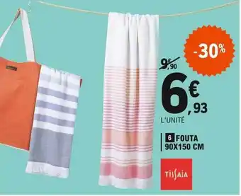 E.Leclerc Fouta 90 X 150 Cm Tissaia offre