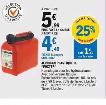 E.Leclerc Jerrican Plastique 5l offre