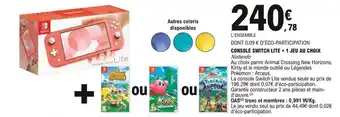 E.Leclerc Console Switch Lite +1 Jeu Au Choix offre