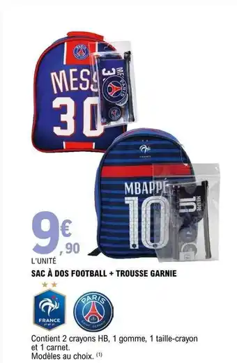 E.Leclerc Sac à Dos Football + Trousse Garnie offre