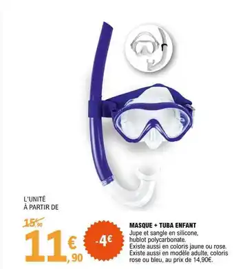E.Leclerc Masque + Tuba Enfant offre