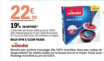 E.Leclerc Balai Spin & Clean Vileda Vileda offre