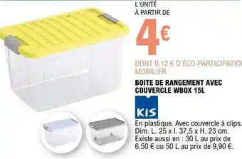 BoĂźte De Rangement Avec Couvercle Wbox 15l Kis