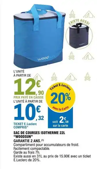 E.Leclerc Sac De Courses Isotherme 22l offre