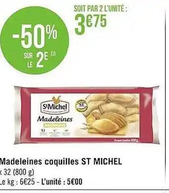 Géant Casino Madeleines Coquilles St Michel offre