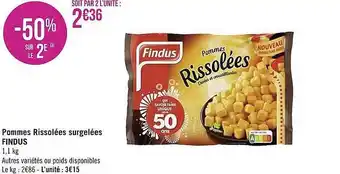 Pommes Rissolées Surgelées Findus