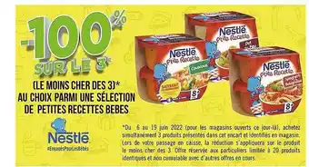 Géant Casino Sélection De Petites Recettes Bébés Nestlé offre