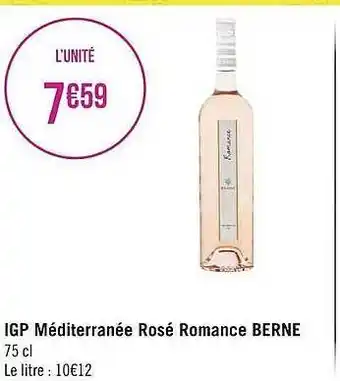 Géant Casino Igp Méditerranée Rosé Romance Berne offre