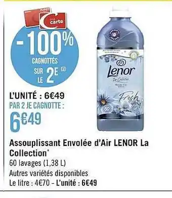 Géant Casino Assouplissant Envolée D'air Lenor La Collection offre