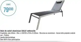 Géant Casino Bain De Soleil Aluminium Sully Anthracite offre