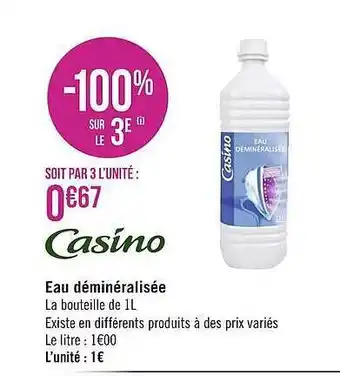 Géant Casino Eau Déminéralisée Casino offre
