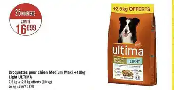 Croquettes Pour Chien Medium Maxi + 10 Kg Light Ultima