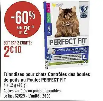 Friandises Pour Chats Contrôles Des Boules De Poils Au Poulet Perfect Fit