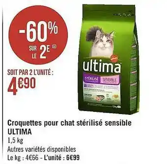 Croquettes Pour Chat Stérilisé Sensible Ultima