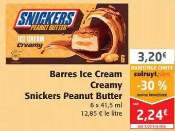 Colruyt Barres Ice Cream Creamy Snickers Peanut Butter offre