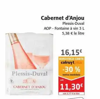 Colruyt Cabernet D'anjou Plessis-duval offre