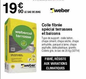 Chretien Matériaux Colle Fibrée Spécial Terrasses Et Balcons offre