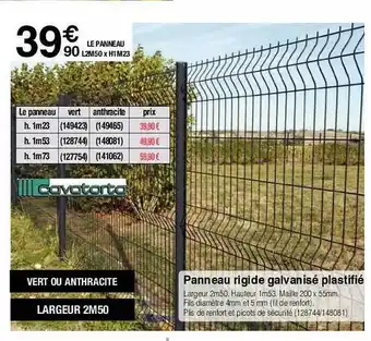 Chretien Matériaux Panneau Rigide Galvanisé Plastifié offre