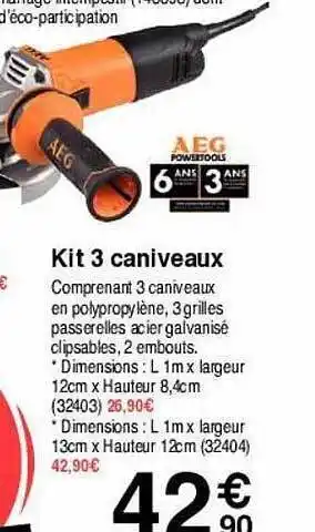 Chretien Matériaux Kit 3 Caniveaux Aeg offre
