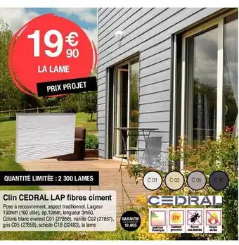 Clin Cedral Lap Fibres Ciment