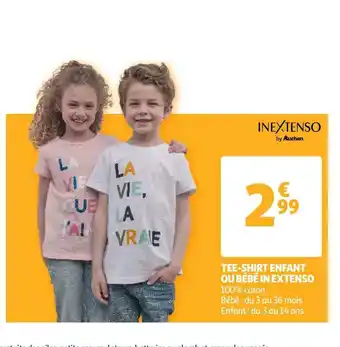 Auchan TEE-SHIRT ENFANT OU BÉBÉ offre