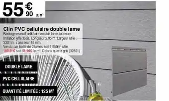 Chretien Matériaux Clin Pvc Cellulaire Double Lame offre