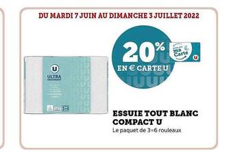 Hyper U Essuie Tout Blanc Compact U offre
