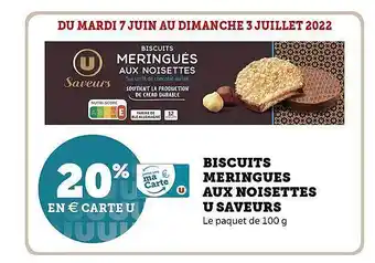Hyper U Biscuits Meringués Aux Noisettes U Saveurs offre