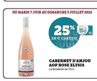 Hyper U Cabernet D'anjou Aop Rose Elysis offre