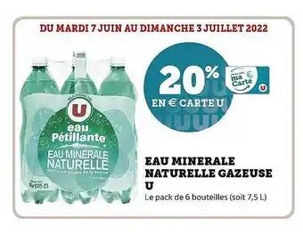 Hyper U Eau Minérale Naturelle Gazeuse U offre