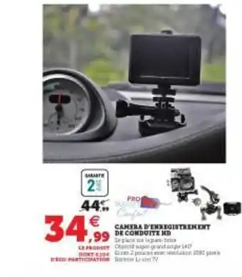 Hyper U Caméra D'enregistrement De Conduite Hd offre