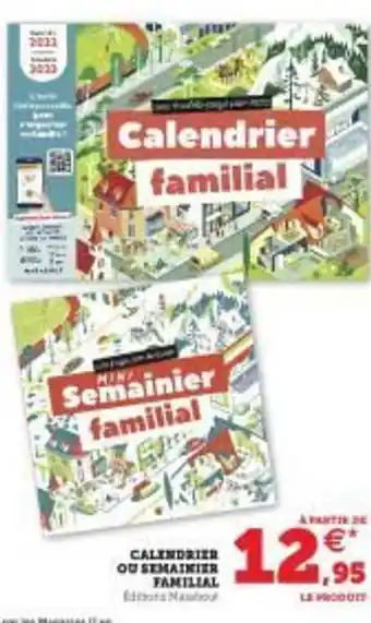 Calendrier Ou Semainier Familial