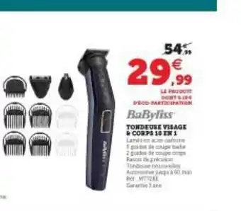 Tondeuse Visage & Corps 10 En 1 Babyliss