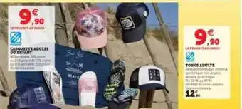 Hyper U Casquette Adulte Ou Enfant Freegun, Tongs Adulte Freegun offre