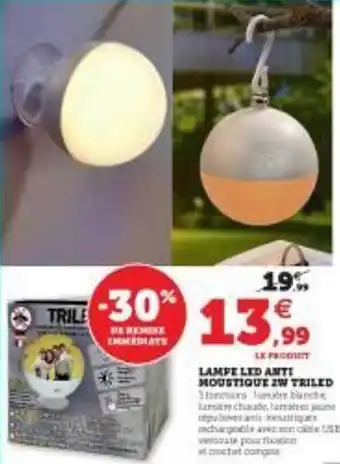 Hyper U Lampe Led Anti Moustique 2w Triled offre
