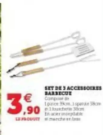 Hyper U Set De 3 Accessoires Barbecue offre
