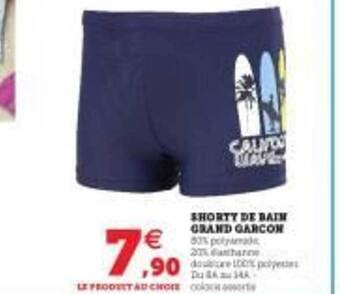 Hyper U Shorty De Bain Grand Garçon offre