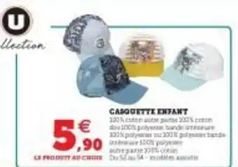 Hyper U Casquette Enfant offre