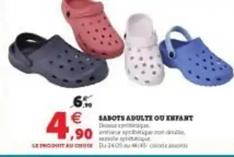 Hyper U Sabots Adulte Ou Enfant offre