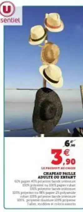 Hyper U Chapeau Paille Adulte Ou Enfant offre