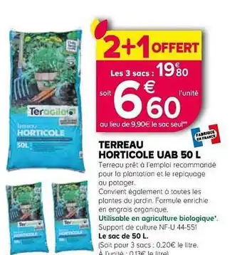 Kiriel Terreau Horticole Uab 50 L offre