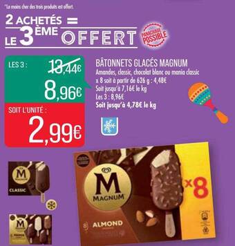 Match Bâtonnets Glacés Magnum offre