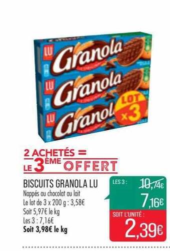 Match Biscuits Granola Lu offre