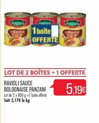 Match Ravioli Sauce Bolognaise Panzani offre