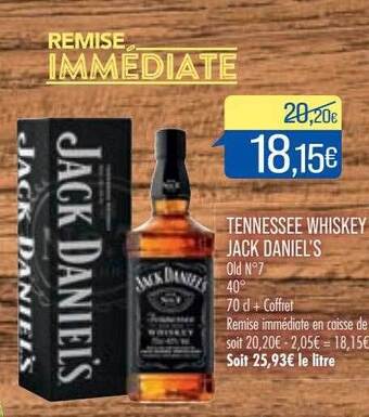 Match Tennessee Whiskey Jack Daniel's offre