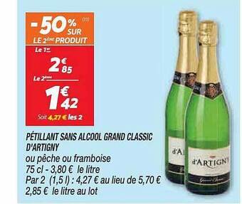Netto Pétillant Sans Alcool Grand Classic D'artigny offre