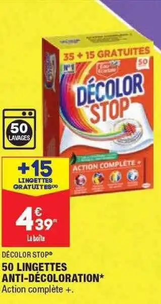 ALDI 50 Lingettes Anti-décoloration offre
