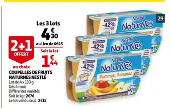 Auchan COUPELLES DE FRUITS NATURNES offre
